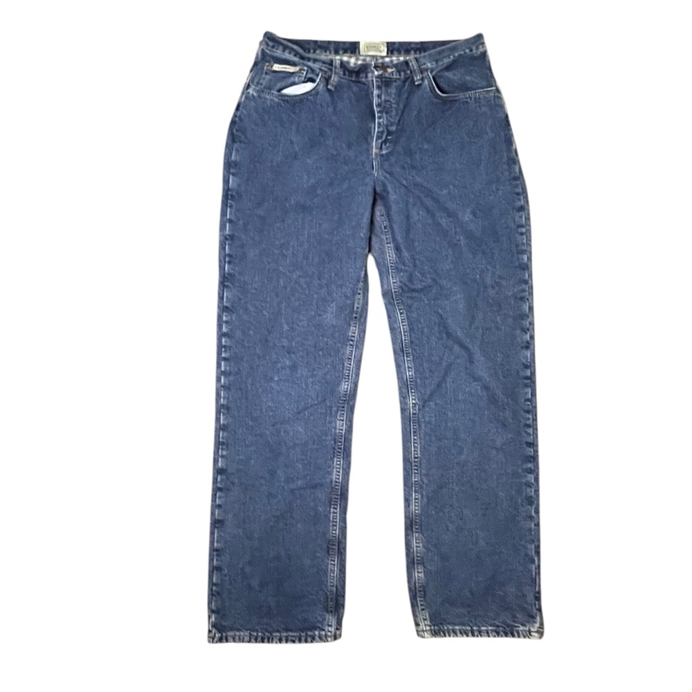 Y2K C.E. Schmidt Relaxed Fit Jeans Straight Leg Workwear Dark Wash 14x34